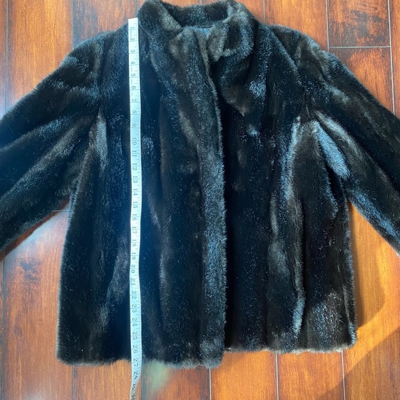 Vintage Career Originals chocolate brown faux fur, size 16 - Picture 4 of 13